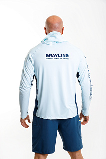Лонгслив с капюшоном GRAYLING Marlin (Марлин) св.синий GLMH-01LB